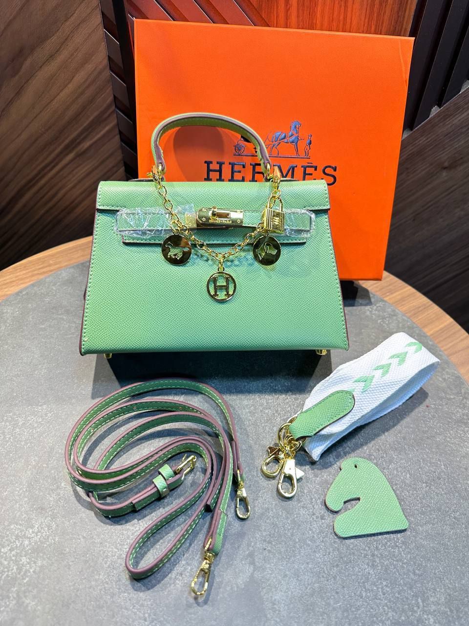 Hermès Kelly Style Leather Handbag